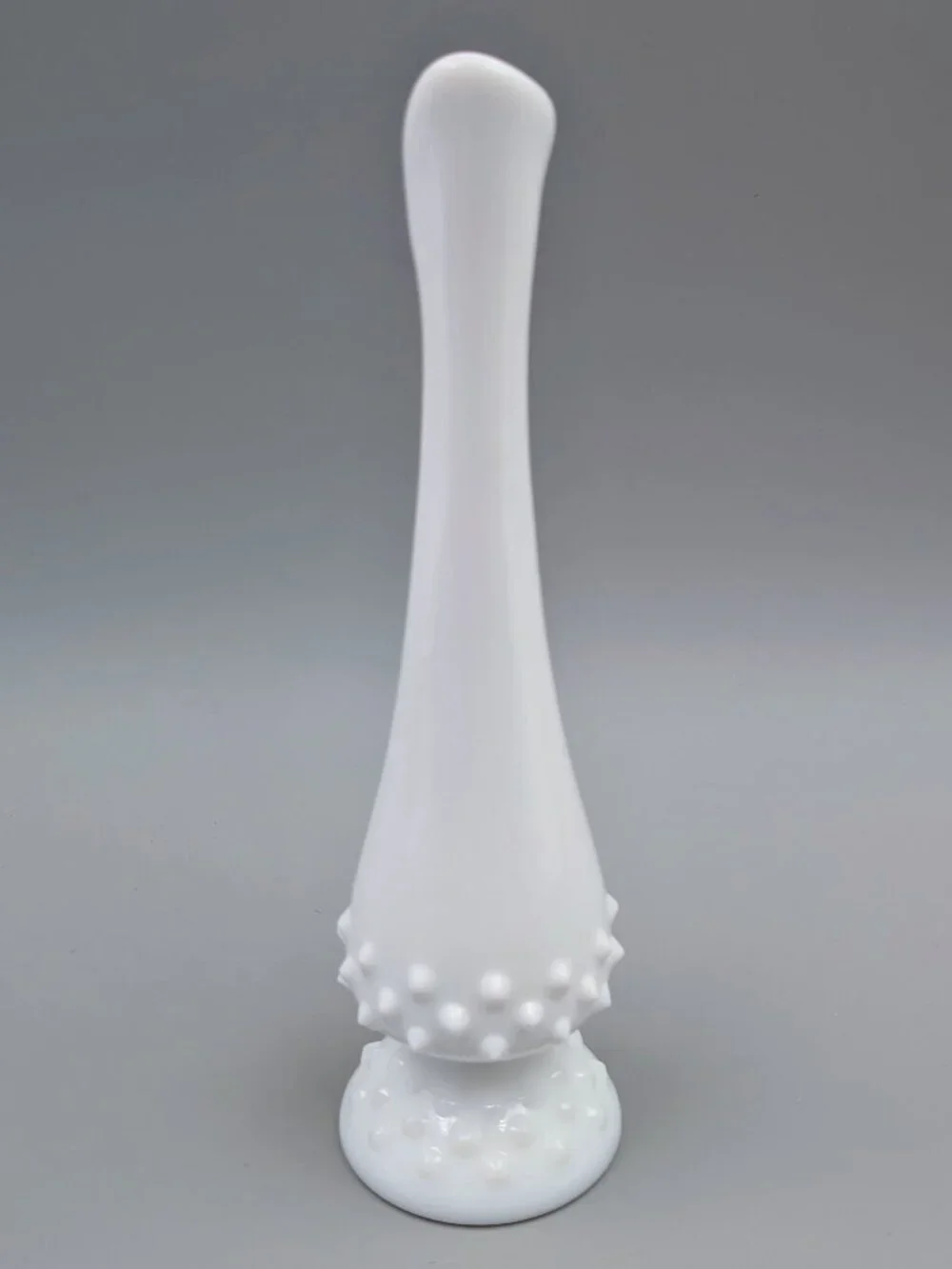 Vintage White Milk Glass Fenton Hobnail Bud Vase